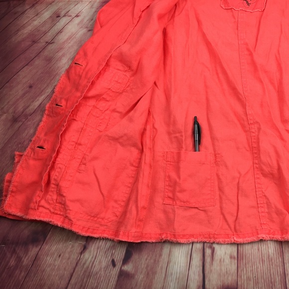 ➡️H&M Orange Linen Blazer Size 10 - Picture 9 of 12